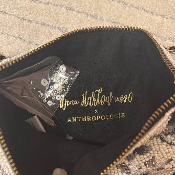 NWOT Anthropology Beaded Monogram Clutch. - Picture 6 of 11